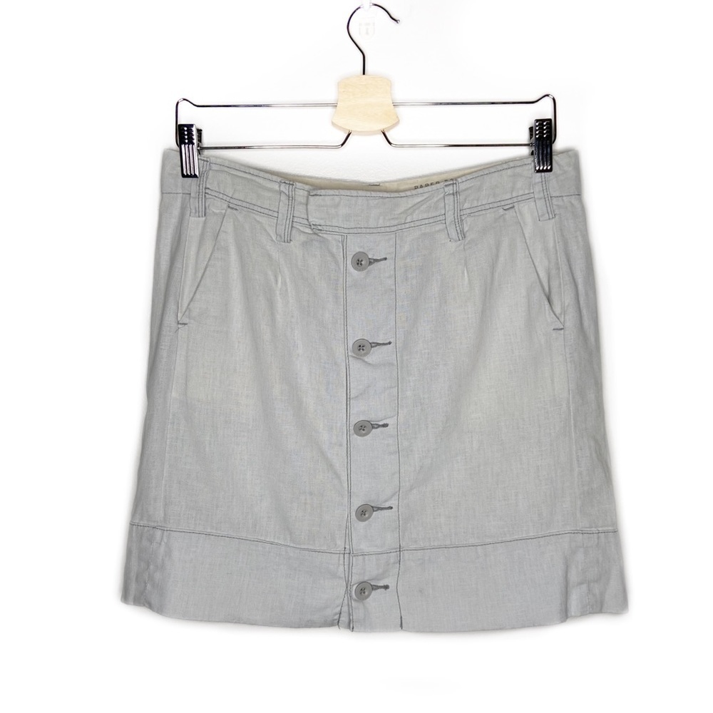 Anthropologie Paper Boy Button Front Linen Blend Skirt